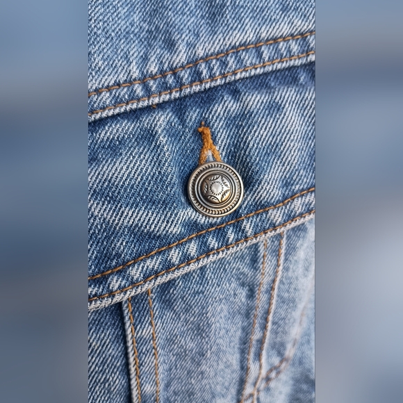 Vintage Nuovo Country Seat Transwear 100% Cotton Seat Blue Denim Vest_Med - Picture 2 of 6